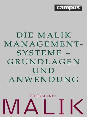 cover image of Die Malik ManagementSysteme--Grundlagen und Anwendung